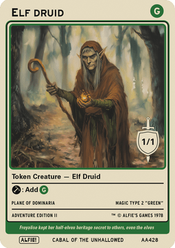 Elf Druid Token (Green 1/1)