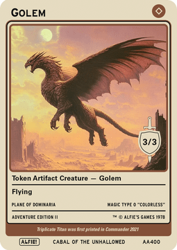 Golem Token (Artifact 3/3 Flying)
