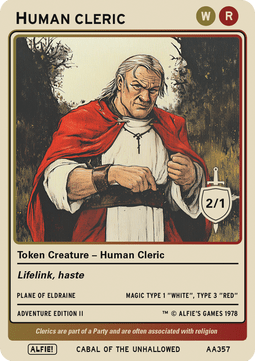 Human Cleric Token (Red and White 2/1)