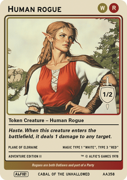 Human Rogue Token (Red and White 1/2)