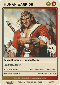 Human Warrior Token (Red and White 3/1)