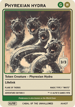 Phyrexian Hydra Token (Green and White 3/3 Lifelink)