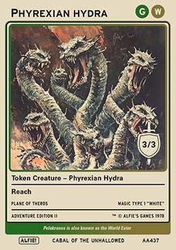 Phyrexian Hydra Token (Green and White 3/3 Reach)