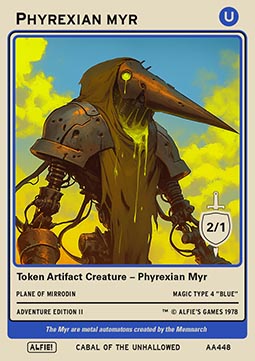 Phyrexian Myr Token (Blue Artifact 2/1)