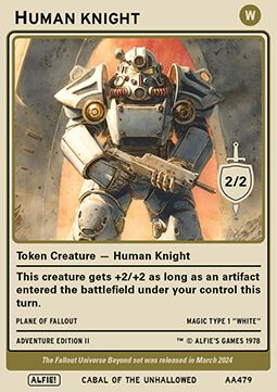 Human Knight Token (White 2/2)