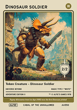 Dinosaur Soldier Token (White 2/2)