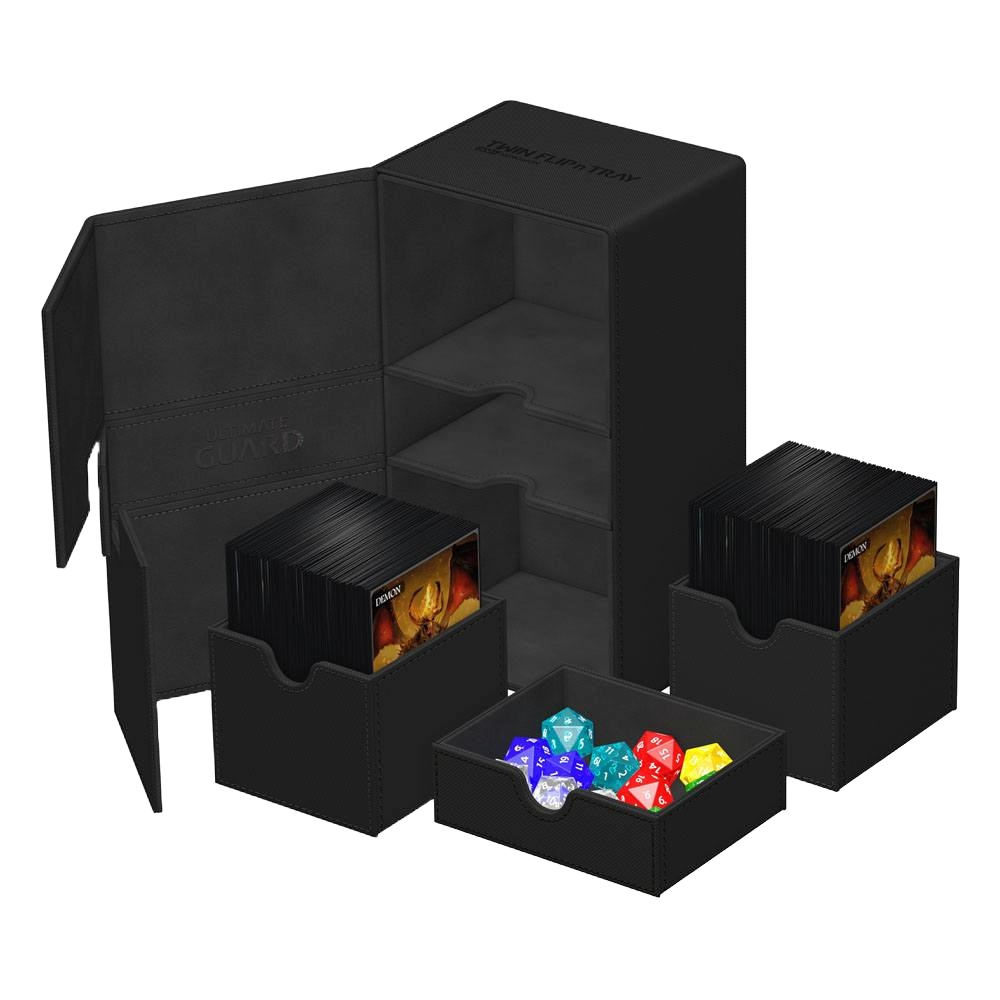 Ultimate Guard Twin Flip`n`Tray 200+ XenoSkin Monocolor Negro