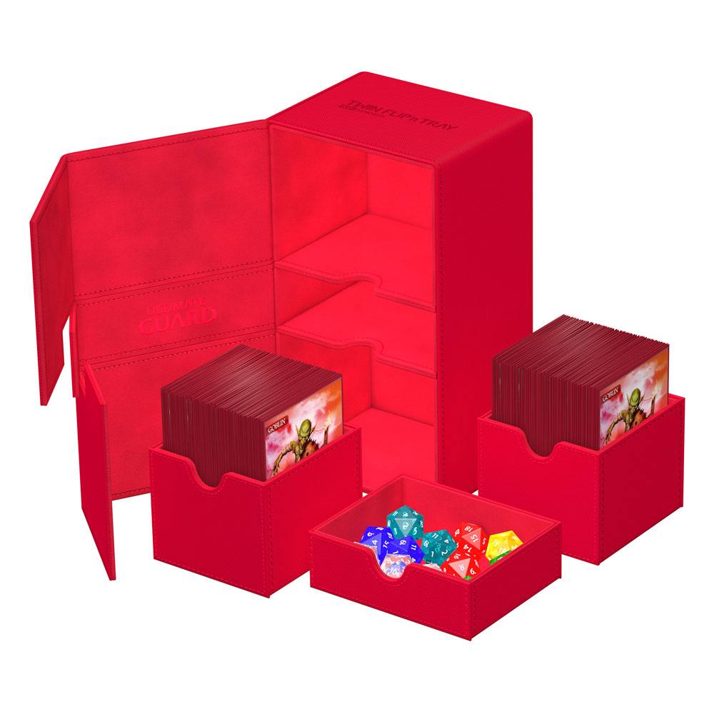 Ultimate Guard Twin Flip`n`Tray 200+ XenoSkin Monocolor Rojo