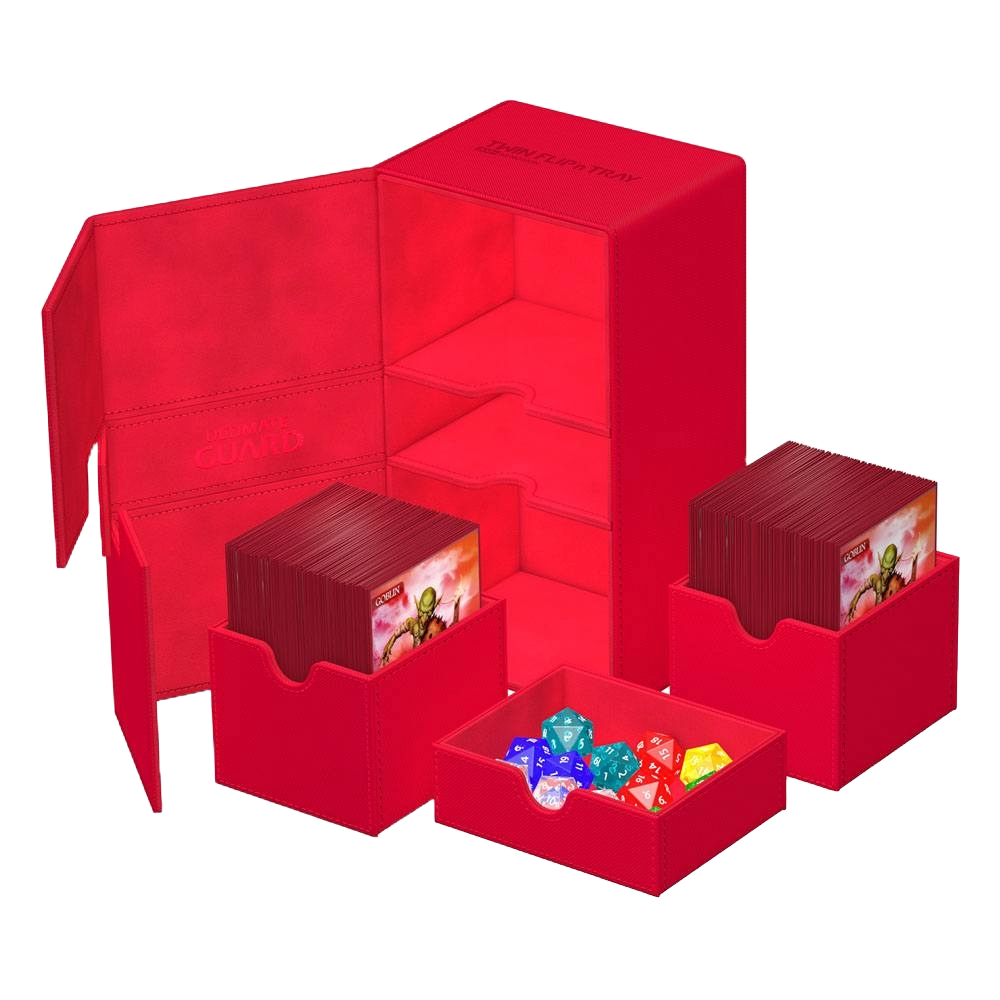 Ultimate Guard Twin Flip`n`Tray 200+ XenoSkin Monocolor Rojo