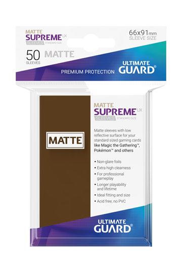 Ultimate Guard Supreme UX Sleeves Fundas de Cartas Tamaño Estándar Marrón Mate (50)