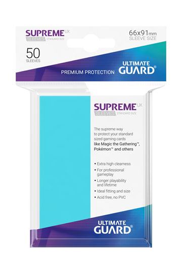 Ultimate Guard Supreme UX Sleeves Fundas de Cartas Tamaño Estándar Aguamarina (50)