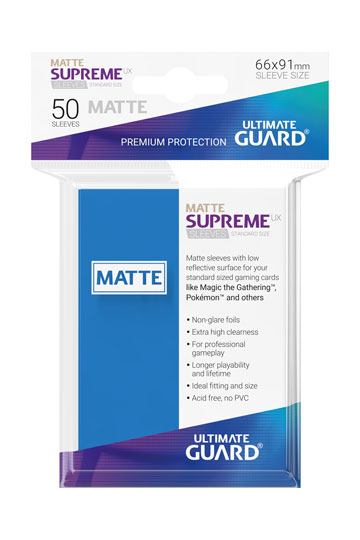 Ultimate Guard Supreme UX Sleeves Fundas de Cartas Tamaño Estándar Azul Real Mate (50)