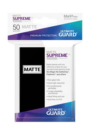 Ultimate Guard Supreme UX Sleeves Fundas de Cartas Tamaño Estándar Negro (50)