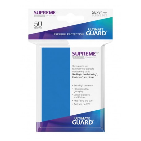 Ultimate Guard Supreme UX Sleeves Fundas de Cartas Tamaño Estándar Azul (50)