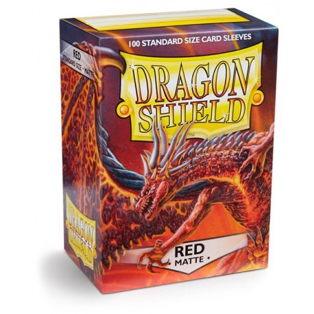DRAGON SHIELD STANDARD SLEEVES - MATTE RED (100 SLEEVES)