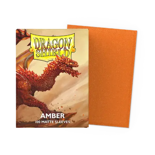 [121156] Dragon Shield Standard Matte Sleeves - Amber (100 Sleeves)