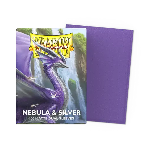 [135969] Dragon Shield Sleeves - Standard size - Matte Dual - Sky Blue & Silver (100 Sleeves)